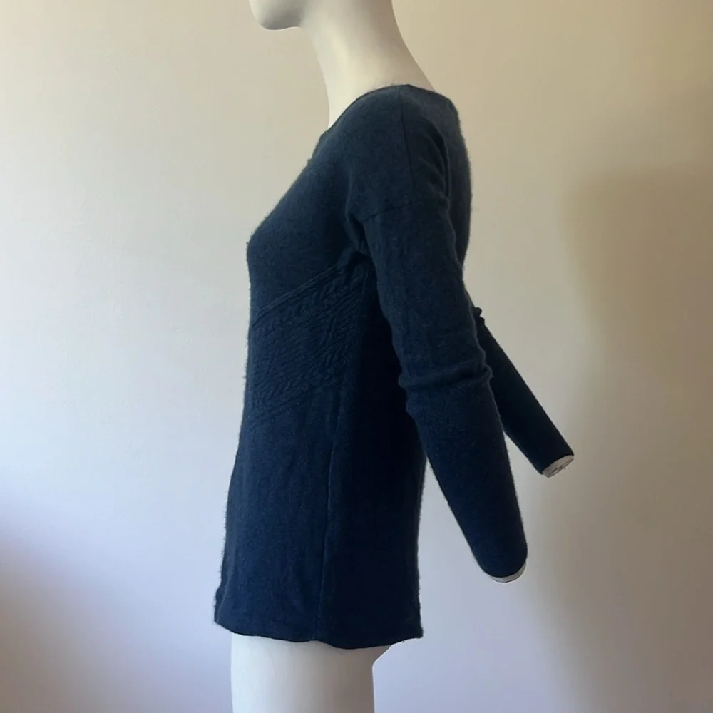 Forte Cashmere Deep Blue Navy Asymmetrical Sweater